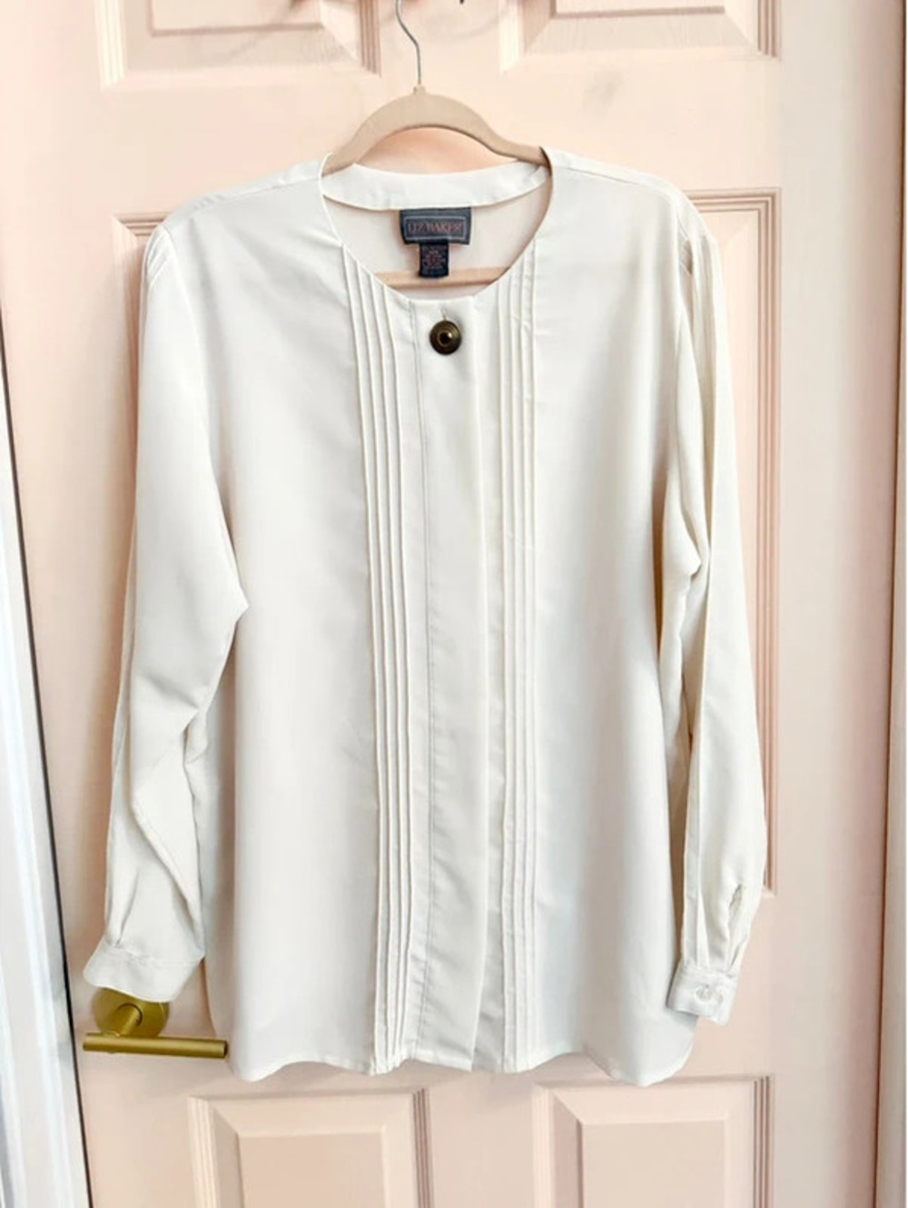 White Liz baker button up